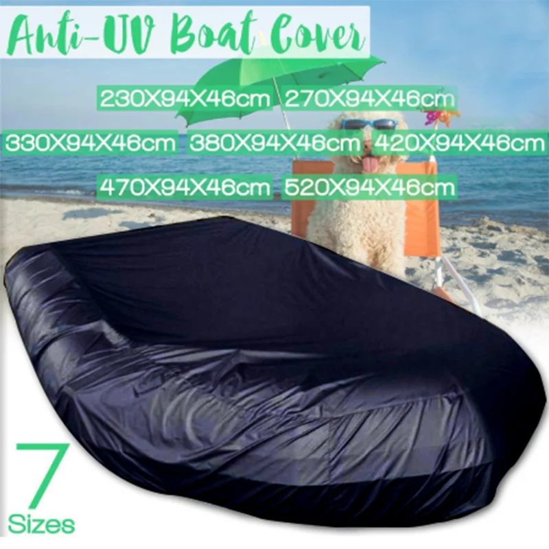 Marine Boat Cover 7.5-17ft Size Waterproof Dustproof Anti UV Ice Snow Inflatable Boat Dinghy Fishing Rubber Kayak Sun Cover