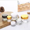 20pcs 10g-100g Empty Clear Glass Jar Straight Sided Cream Jars sliver/gold/black lid inner liner empty cosmetic container jars 4