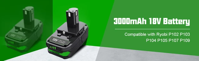 2 Batterie Litio Ryobi 18V 5000mAh - Ricambio Compatibile Con P102, P103, BPL-1815 E Altri Modelli, Con Indicatore LED - Foto 2