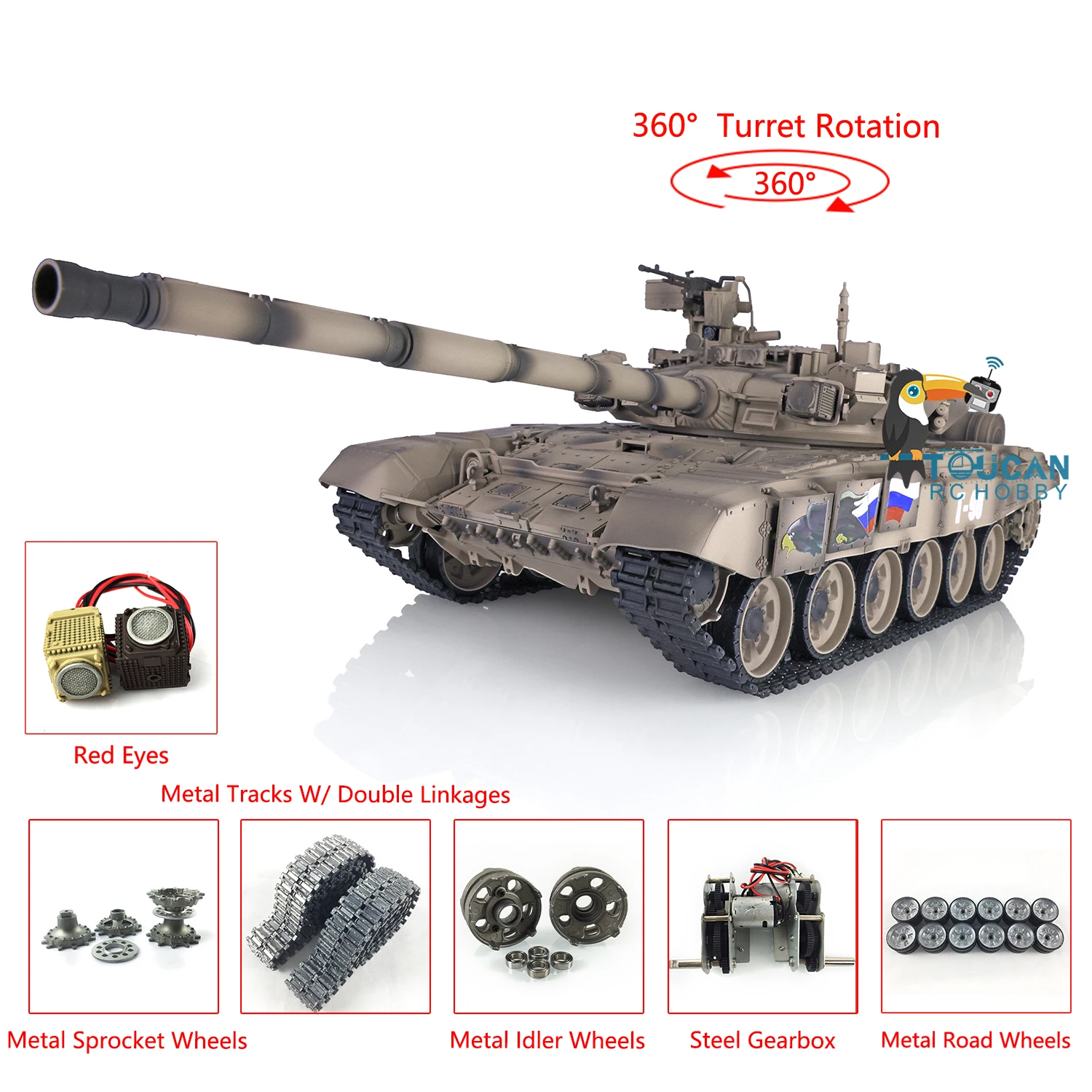 Heng Long Tk7.0 1/16 Scale Radio Remote Control Us M4A3 Sherman Tank Air  Soft Rc Battle Tank Smoke & Sound 3898