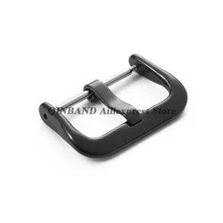 Premium Metal Watch Band Buckle with Adjustable Strap Button Accessories (A - Black - 19mm)