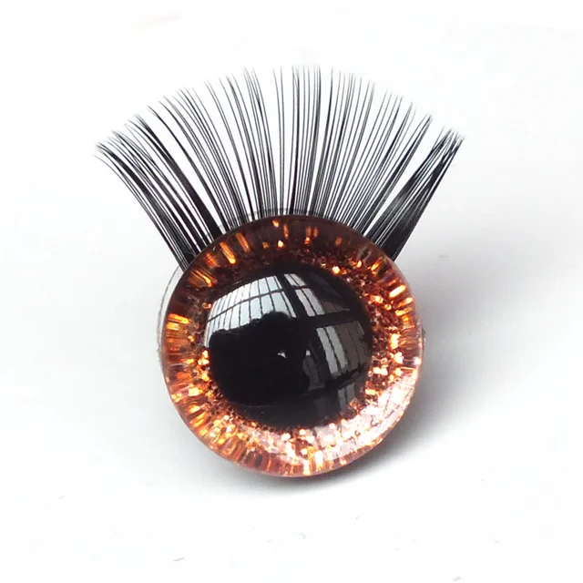 New 20pcs/lot Glitter Toy eyes with eyelash with Hard washer for DIY  amigurumi 4