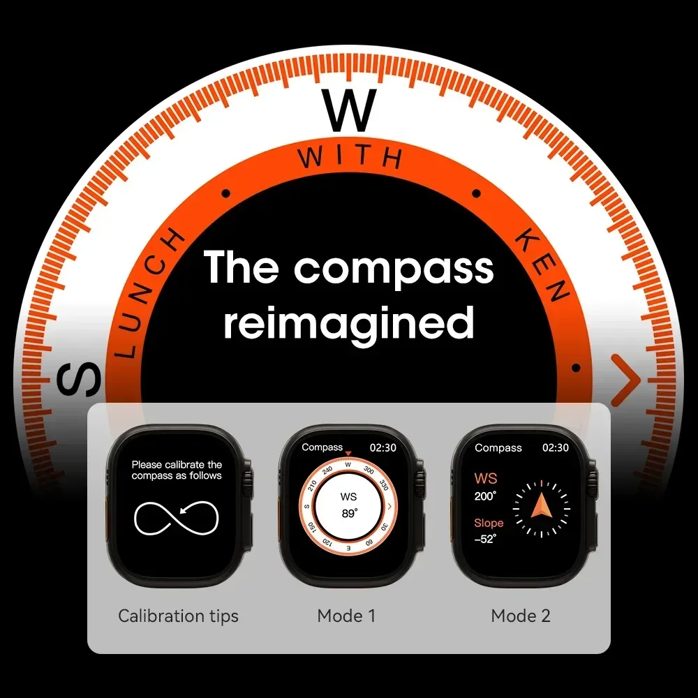 Ƹ ũ Ʈ ġ, 49mm W69 + W69 ÷ Ʈ 2GB ROM NFC  , BT ȭ ħ ECG ũο Ʈ ġ, 2023 ǰ