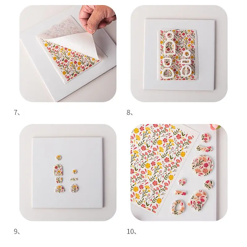 Pottery Tools Clay Tools Clay Accessory Flower Pattern Polymer Clay Special Watercolor Transfer Paper Soft Pottery Eearrings Jewelry Handmade Disposable Sticker Tool