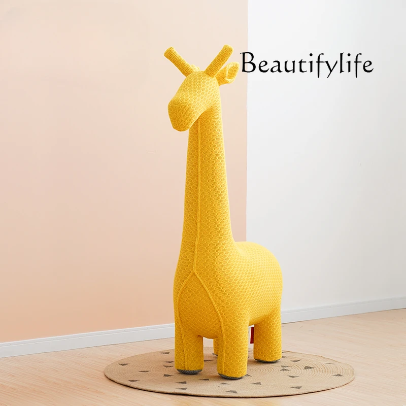 

Стул для украшения дома, креативный трикотажный Стул Желтого жирафа