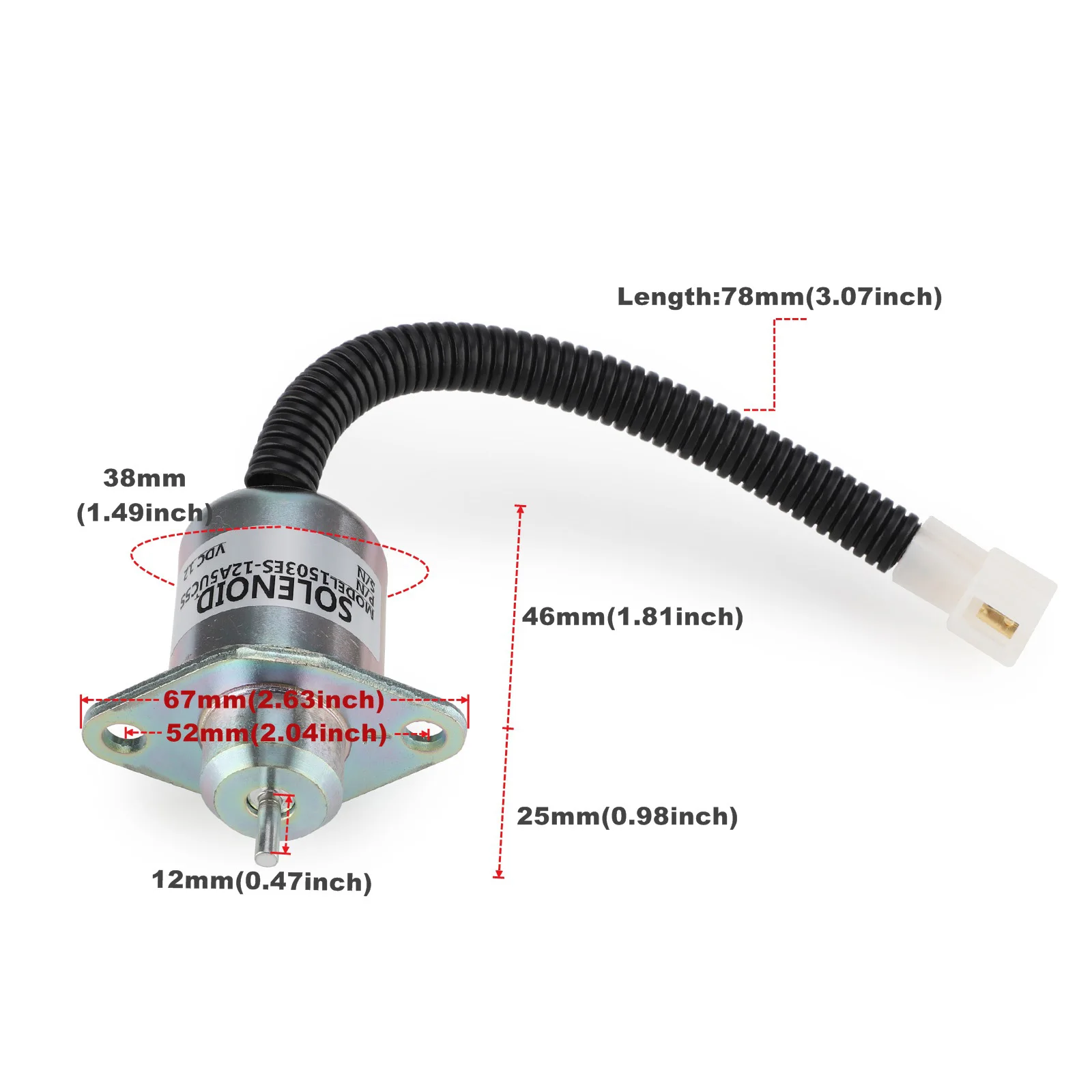 17594-6001-4 17454-60010 1503ES-12A5UC5S SA-4569-T 12V Fuel Shut Off Solenoid For Kubota 05 Series D905 D1005 V1205 V1305 V1505