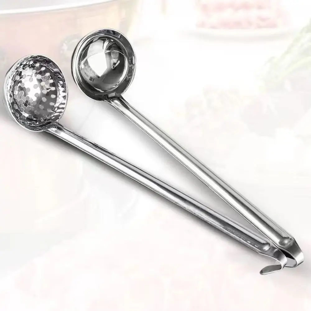 Description Picture 4 of itemKitchen Utensils Hook Long Handle Soup Ladle Rust-proof Thickened Slotted Spoon Stainless Steel Colander Wine