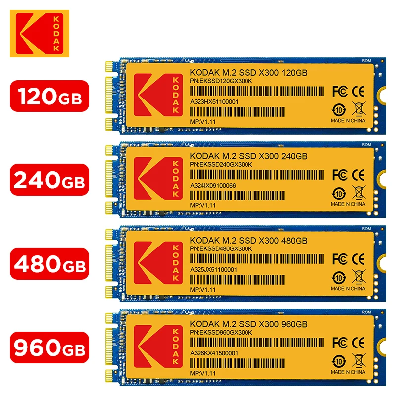 

10pcs Kodak X300 M.2 SATA SSD 120GB 240GB 480GB 960GB HDD M2 NGFF M.2 2280 mm HDD disco duro For computer Laptop Free Shipping