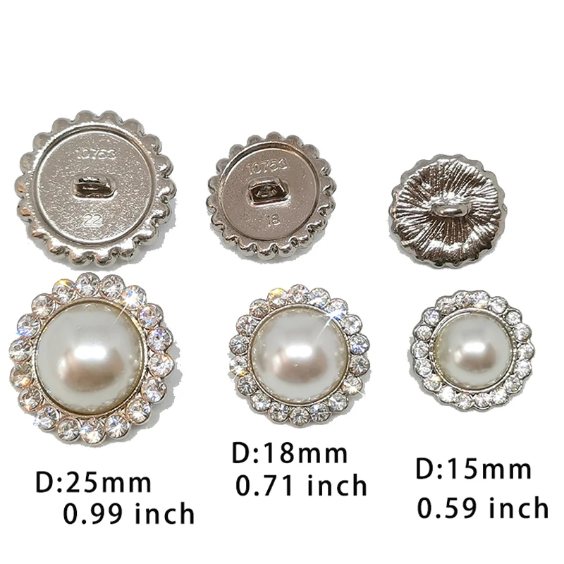 50 Pcs Rhinestone Embellishments Pearl Buttons, 1 Inch Rhinestone Pearl  Buttons Accessory Decoration Set For Jewelry Making Wedding Party Home  Decorat