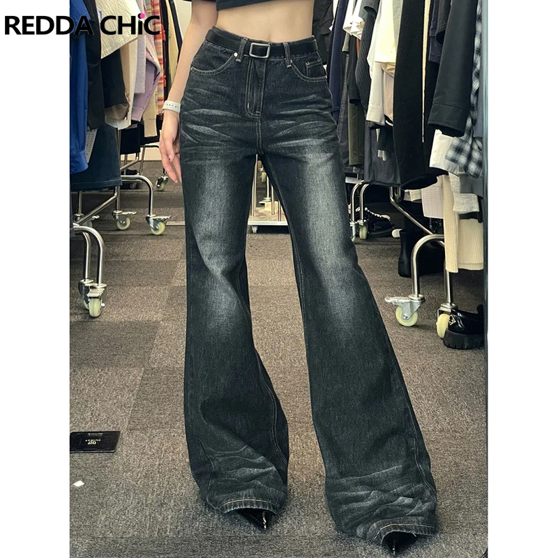 

Женские джинсы REDDACHiC Acubi, свободные расклешенные ботинки, брюки для мам, повседневные брюки в стиле Харадзюку, с высокой талией, в стиле 90-х, винтажная уличная одежда Y2k