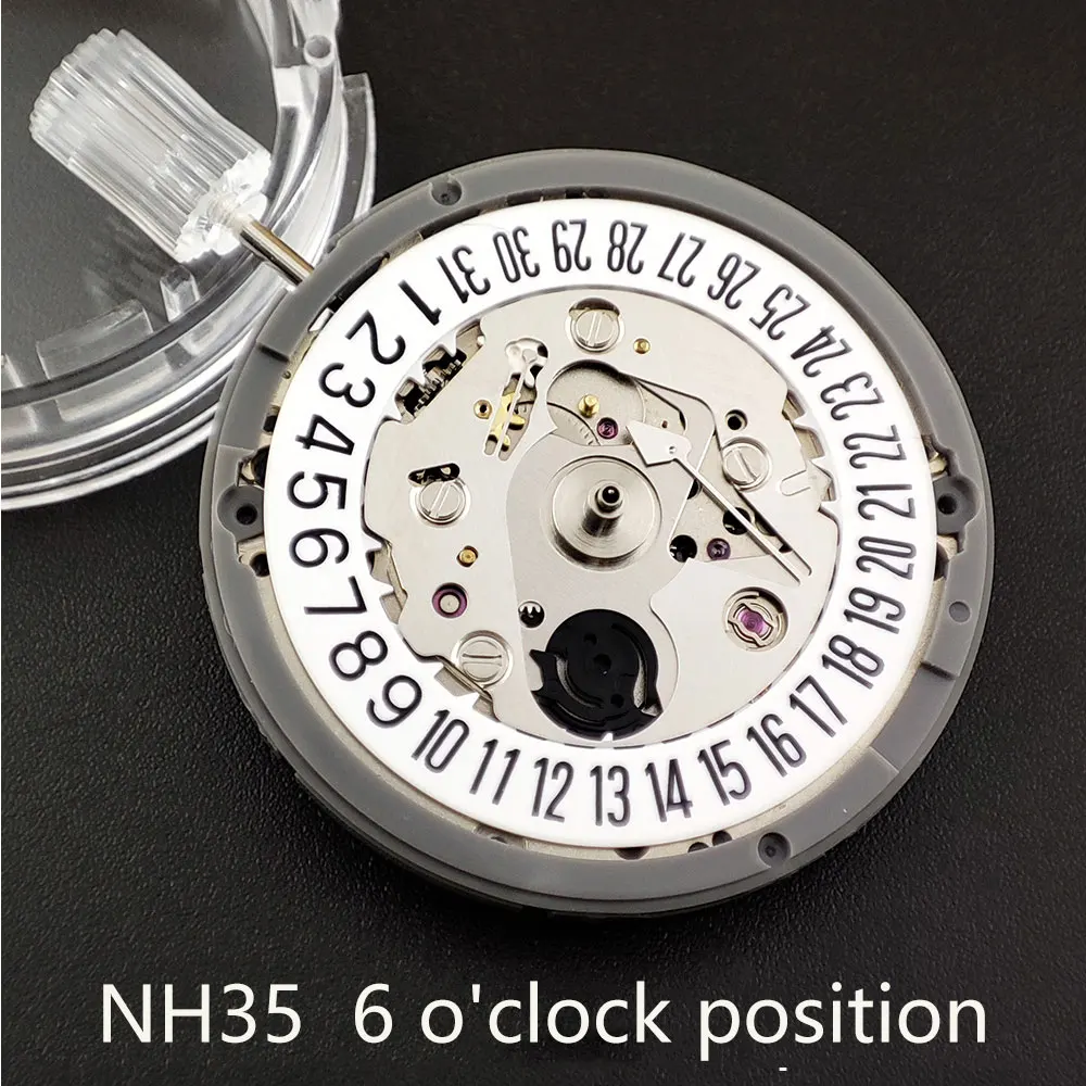 

Japan NH35A 6 o'clock Premium Mechanical Movement NH35 White Datewheel Automatic Self-winding High Accuracy Movt Replace