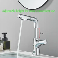 Chrome Basin Faucet Pull Out  Nozzle Adjustable Faucet Kitchen Mixer Crane Hot and Cold Taps 4