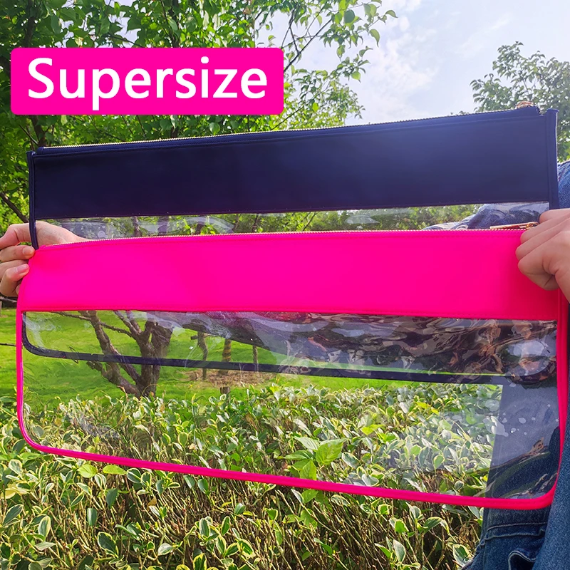 

Large Storage Bag Clear Travel Make Up Pouches Transparent Letter Patches Waterproof Cosmetic Toiletry Bag Oversized Organizer