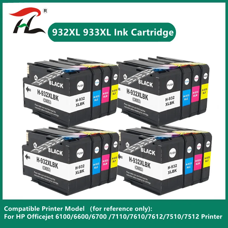 Cartucho de Tinta de Substituição para Impressora hp 932xl 933 Hp932 933xl Officejet 6100 6600 6700 7110 7610 7612