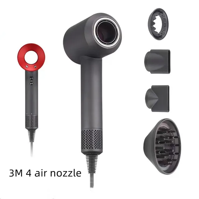 Leafless Hollow Electric Hair Dryer 220V/110V Household Negative Ion Fast Drying Strong Constant High-power Electric Hair Dryer 3M 4 air nozzle