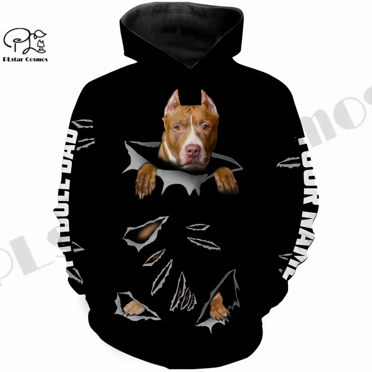 Hoodies Sweatshirts Pitbul Sweatshirt Mens Print Pitbull Pitbull
