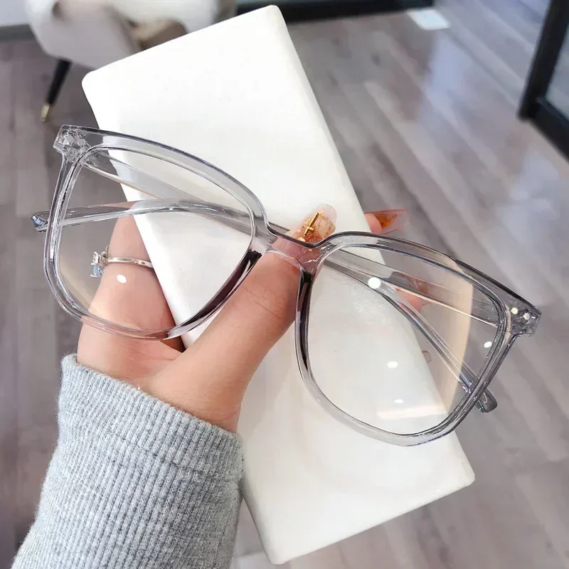 Anti Blue Light Presbyopia Eyeglasses Vintage Trend Oversized Square Hyperopia Eyewear Finished Prescription Reading Glasses 3
