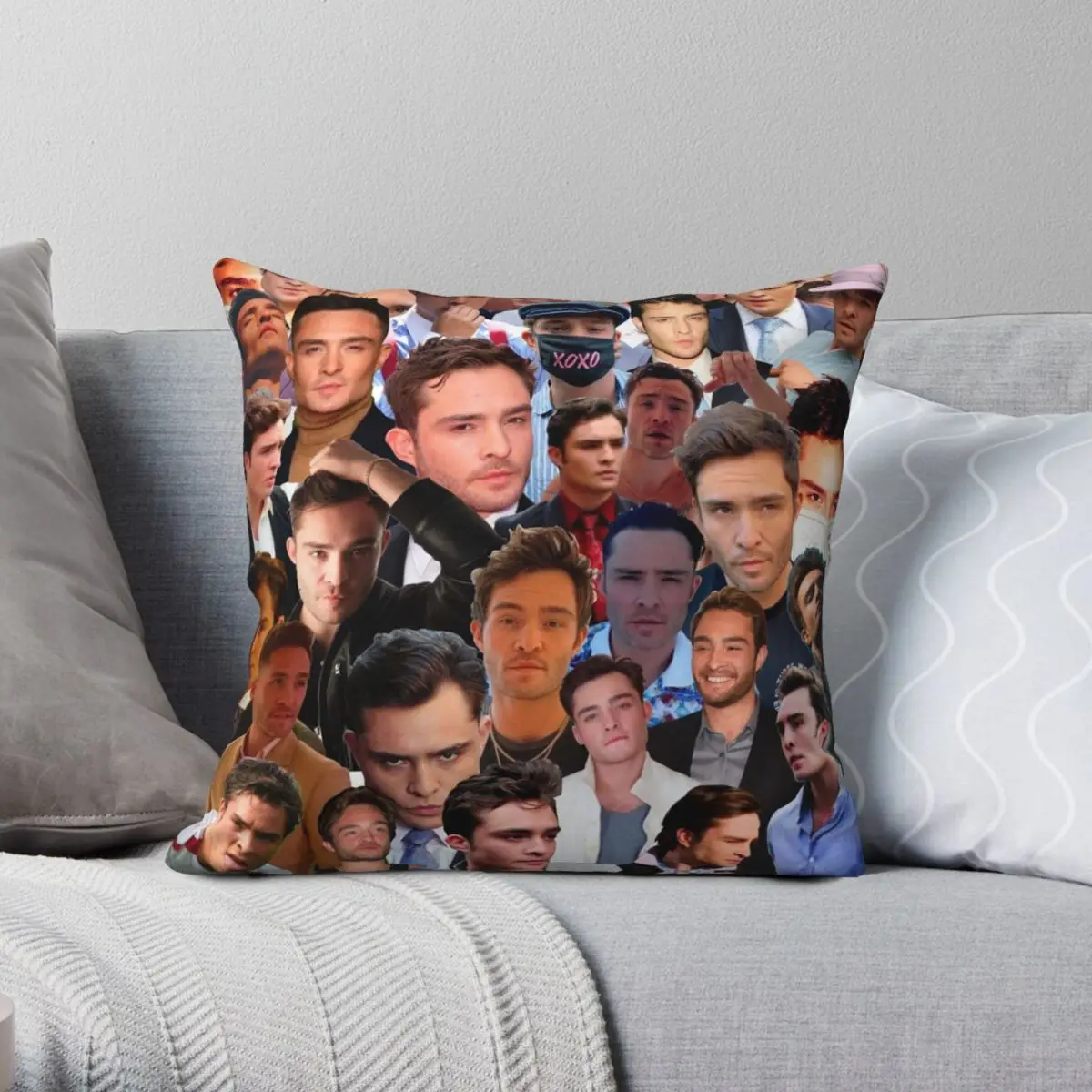 

Ed Westwick Photo Collage Pillowcase Polyester Linen Velvet Pattern Zip Decor Throw Pillow Case Room Cushion Cover