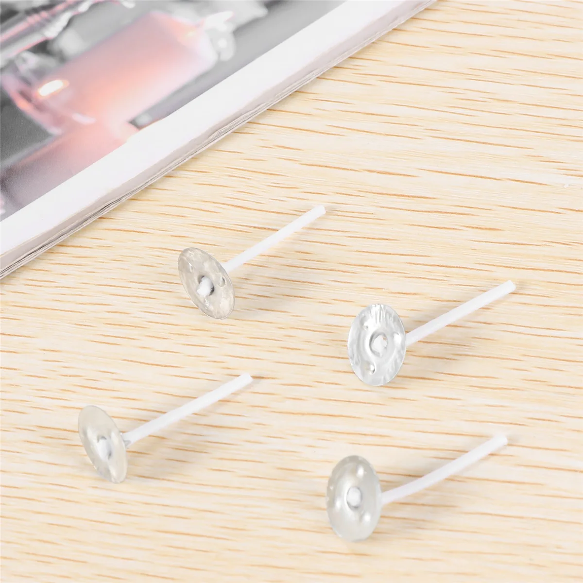 1000Pcs/Lot Candle Wicks 1 Inch Low Smoke Candle Wick with Metal Tabs Tea Light Wicks for Making