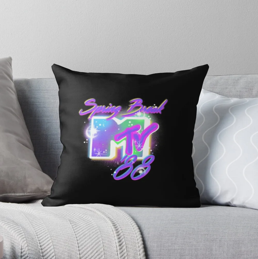 

MTV Spring Break '88 Airbrushed Text Pillow Fashion Decorative Pillow Cover