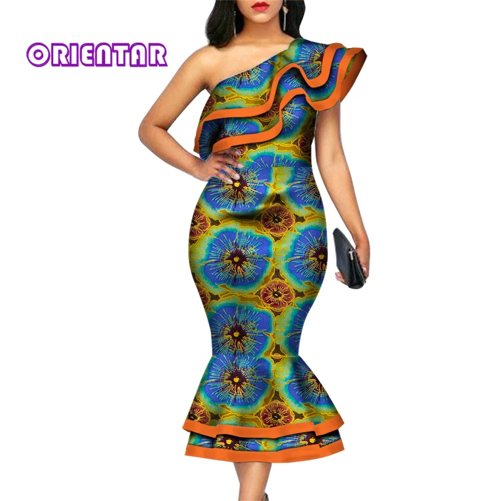 African Dresses for Women 2022 Fashion African Print Clothes Ankara Womens Dresses for Party Evening Mermaid Dress WY3070