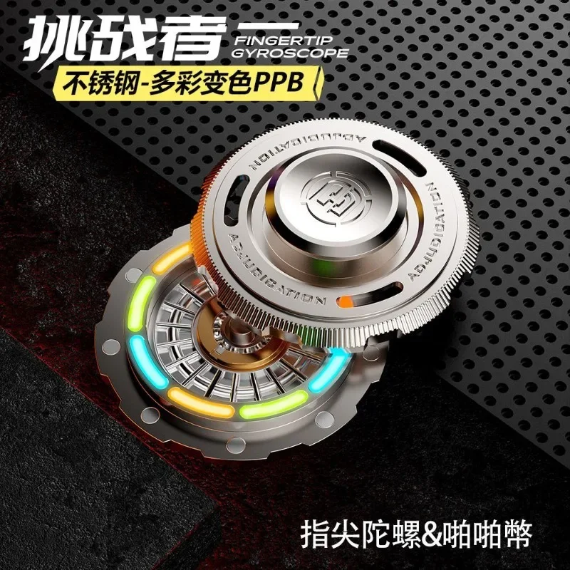 

New Fidget Spinner 2 in 1 EDC Metal Push Card Spinner Dad Coin Adult Creative Fidget Toy Stress Reducer Snap Coin Invader Gift