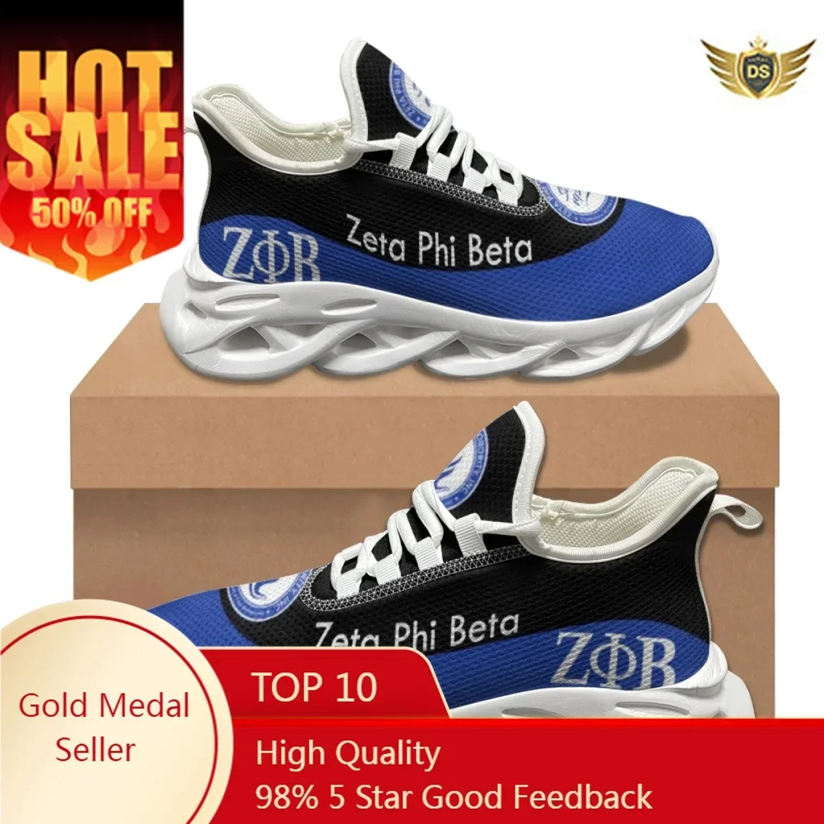 Summer Shock Absorbing Sneakers Zeta Phi Beta Designer Printed Non-slip Flat Casual Shoes Lightweight Breathable Running Shoes