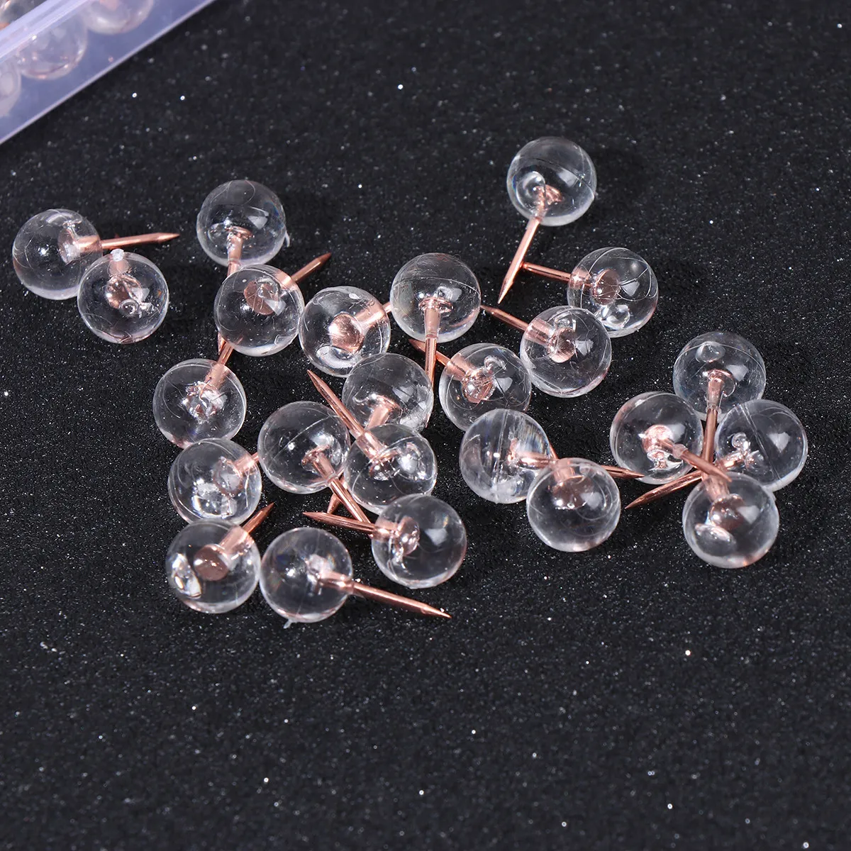 200개 투명 푸시핀 프리미엄 플라스틱 지도핀, 무딘 스테인리스 스틸 팁 포함, 세계 여행 지도, 유럽, 미국, 가정용