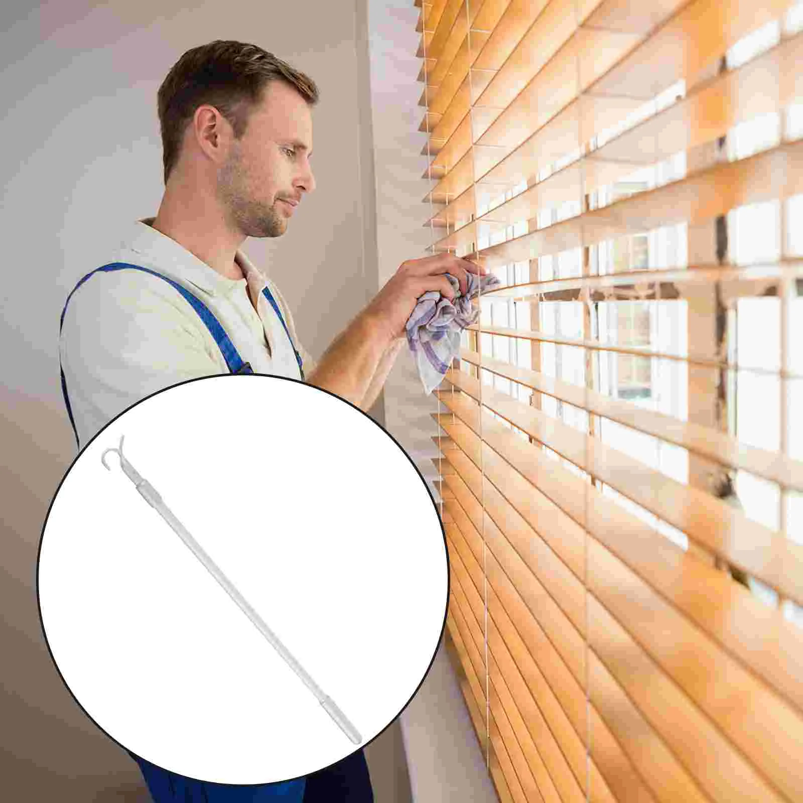 

Venetian Blind Rod Home Blinds Wand Convenient Curtain Office Accessory Telescopic Stick Aluminum Alloy Vertical Hook