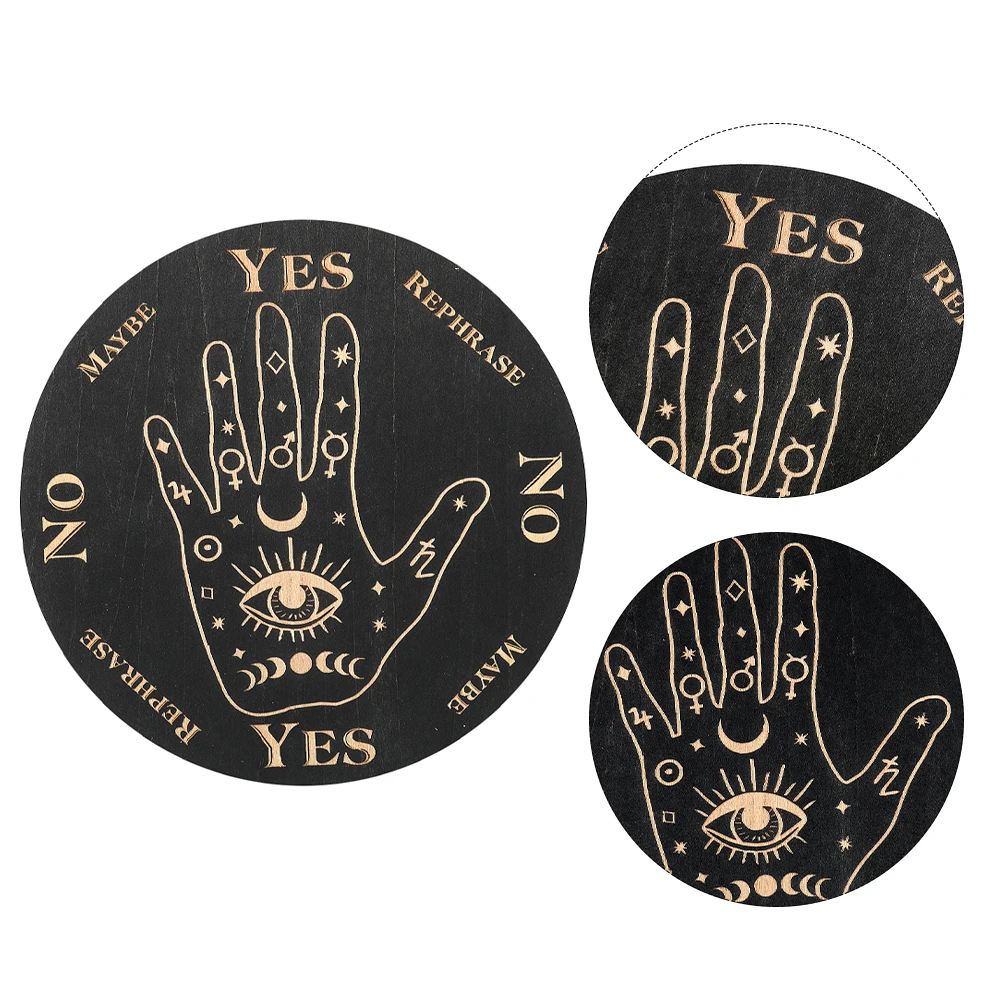 Wooden Pendulum Divination Boards – Sun, Moon & Palmistry Designs 4