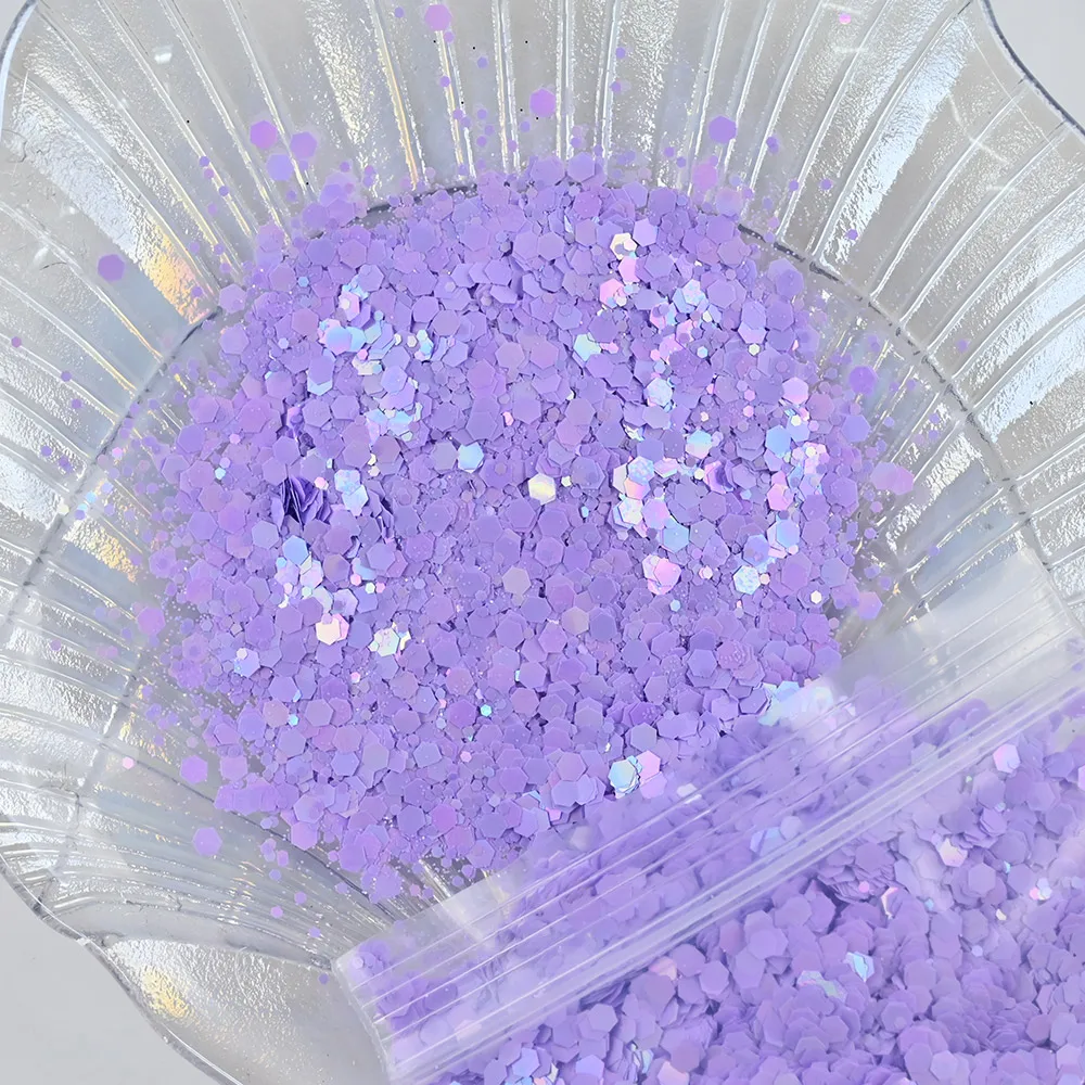50g 0.2-3cm Nail-Art Chunky Matte&Laser Glitters Sequins 15-Color For Nails Manicure Decorations UV Gel Design NEW@I4578-411
