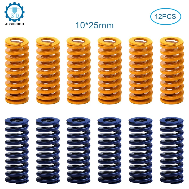

12PCS 3D Printer Springs 10x25mm Heatbed Leveling Glass Platform Spring for 3D Printer Ender 3 CR10 Reprap Anet A8 Hot Bed