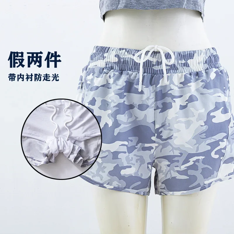 Summer New   Shorts Female Track That Camouflage Leopard Running Speed Dry Lining Leisure Yoga Speed Dry Rope