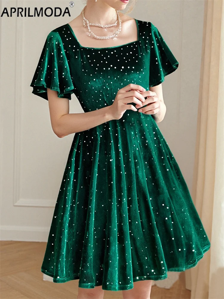 slim fit dress slacks Wedtrend Women Plus Size Velvet Peacock Green Bridesmaid Dress with Slit Sheath Square Neck Backless Long Wedding Guest Dress, Peacock Green / US22W main image 1