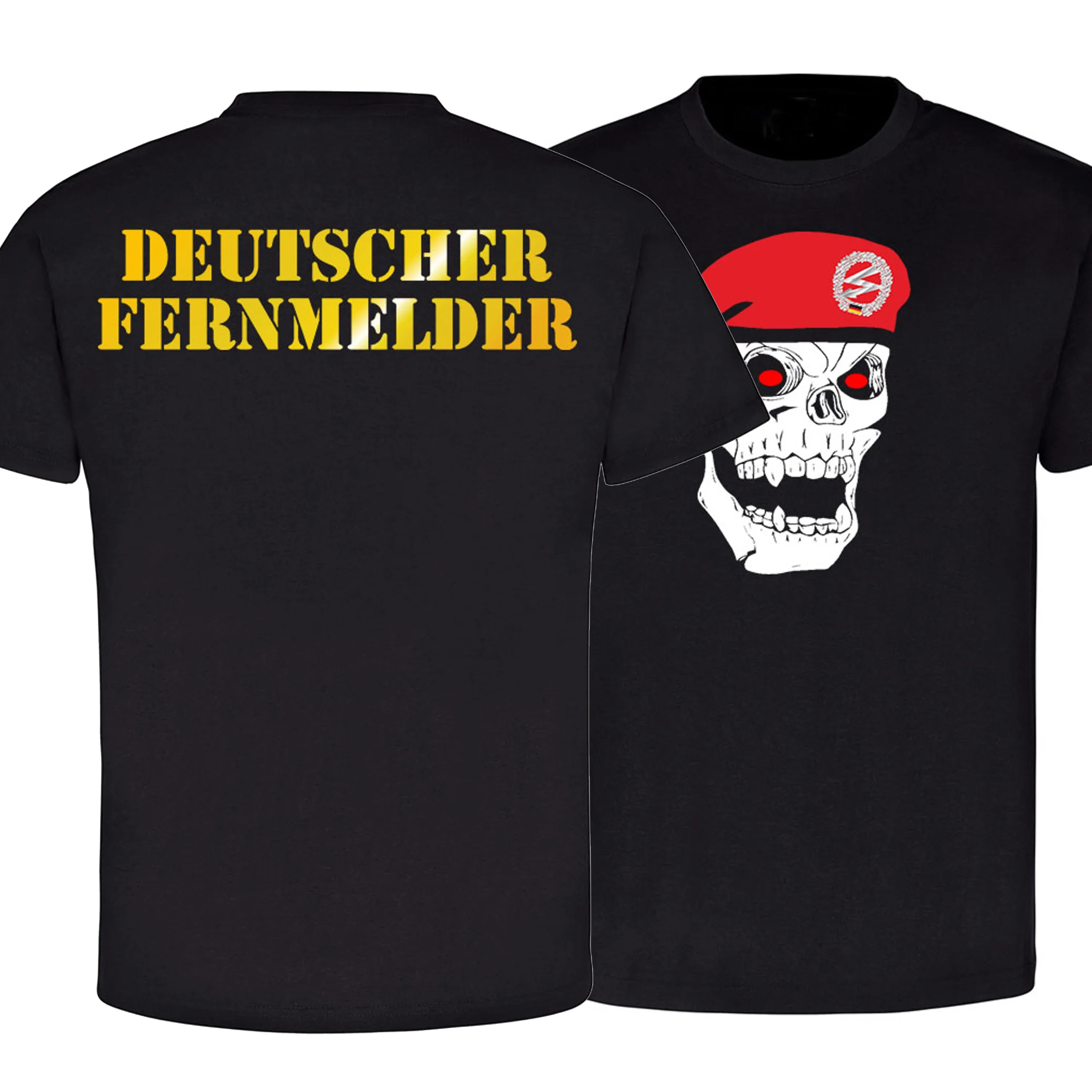 

Deutscher Fernmelder Soldat Skull Totenkopf Barett T-Shirt. Summer Cotton Short Sleeve O-Neck Mens T Shirt New S-3XL