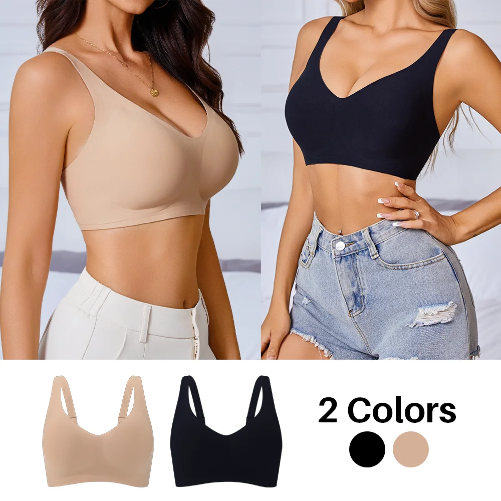 Wireless Bra for Women Seamless Push Up Bras Comfortable V-Shaped Gathering Underwear BCD Cup Intimate Lingerie 1