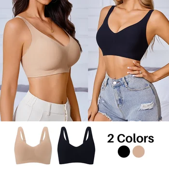 Wireless Bra for Women Seamless Push Up Bras Comfortable V-Shaped Gathering Underwear BCD Cup Intimate Lingerie 1