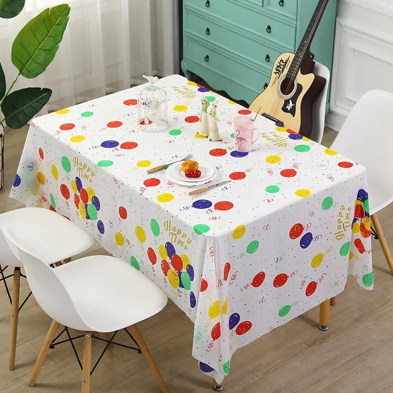 

Rectangle Happy Birthday Party Tablecloth Birthday Party Dining Decorations Kids Adult Plastic Table Cover Birthday Supplies