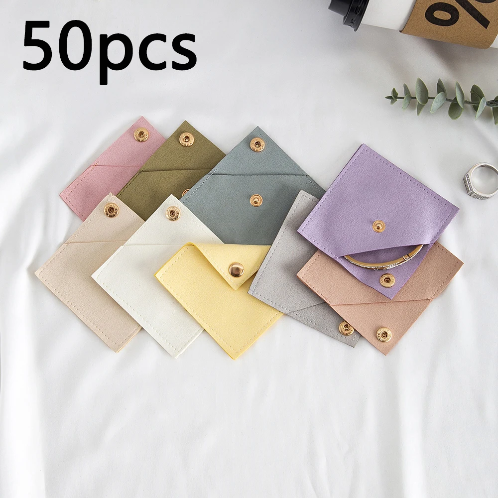 Elegant Suede Microfiber Jewelry Pouch with Button Closure