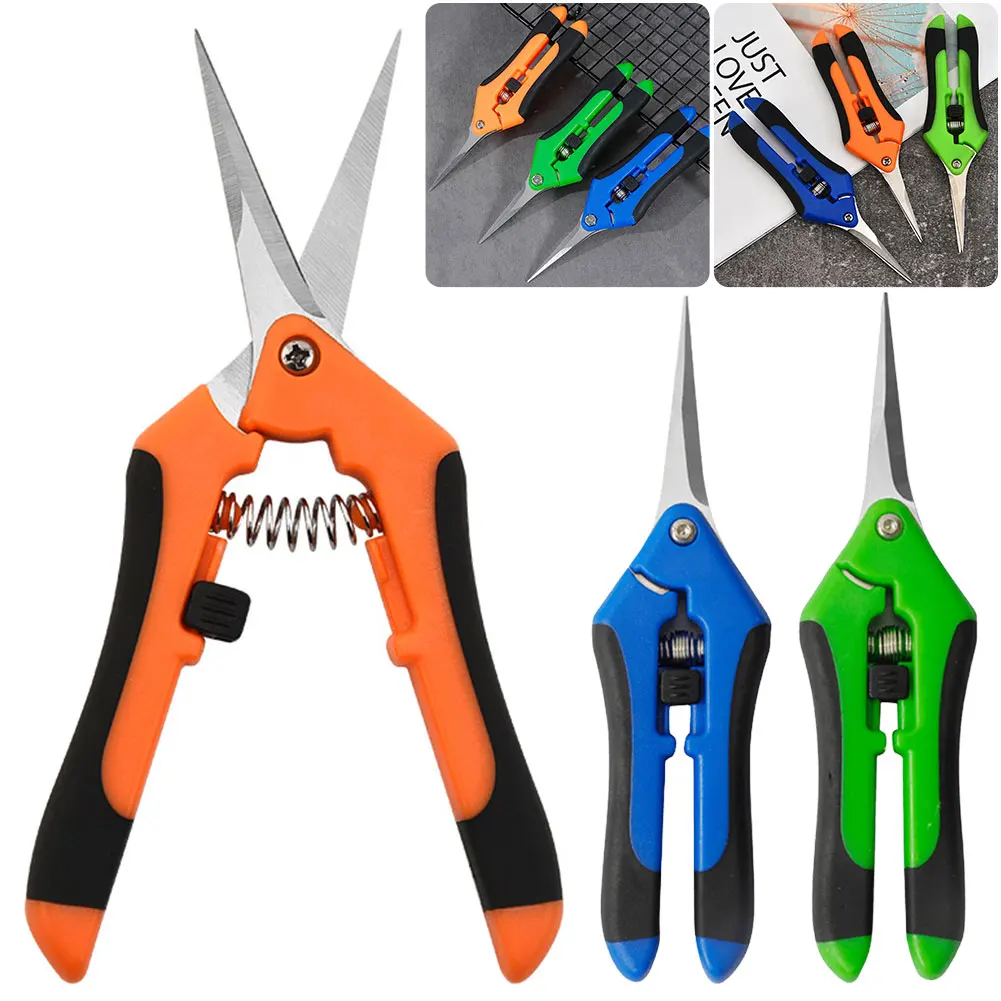 Gardening Scissors Flower Leaf Trimmer 6.5 Inch Bonsai Clippers Stainless Steel Blades Multifunction Gardening Supplies