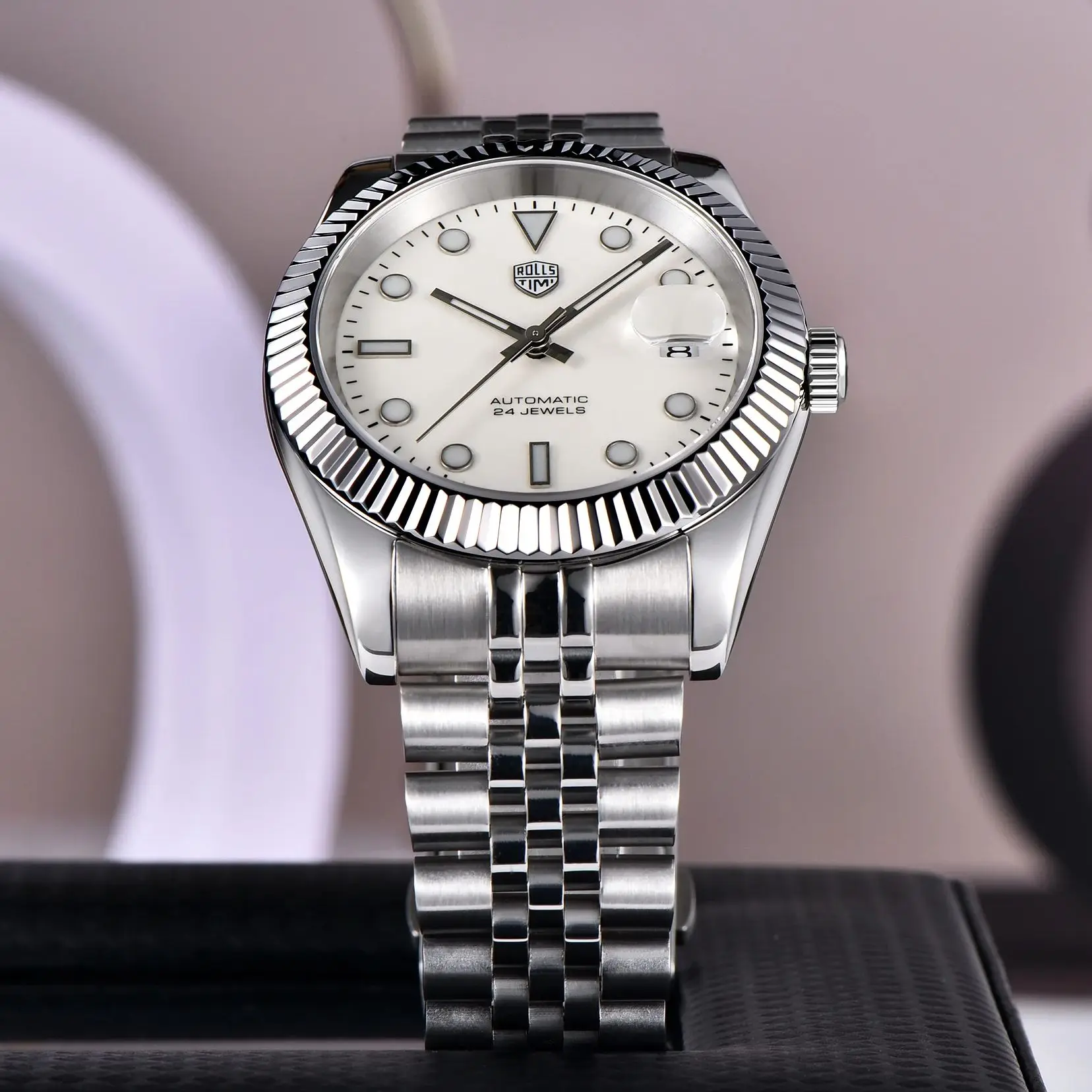 Rollstimi New DD40 NH35A Men's Watches Luxury Automatic Mechanical Watch For Men AR Sapphire Glass Date Wrist watch Men