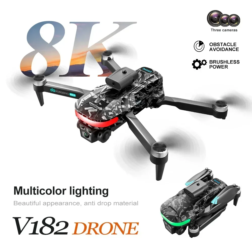 V182 브러시리스 HD 항공 사진 UAV 8K 항공 사진 광학 흐름 Quadcopter 지능형 장애물 회피 Remot