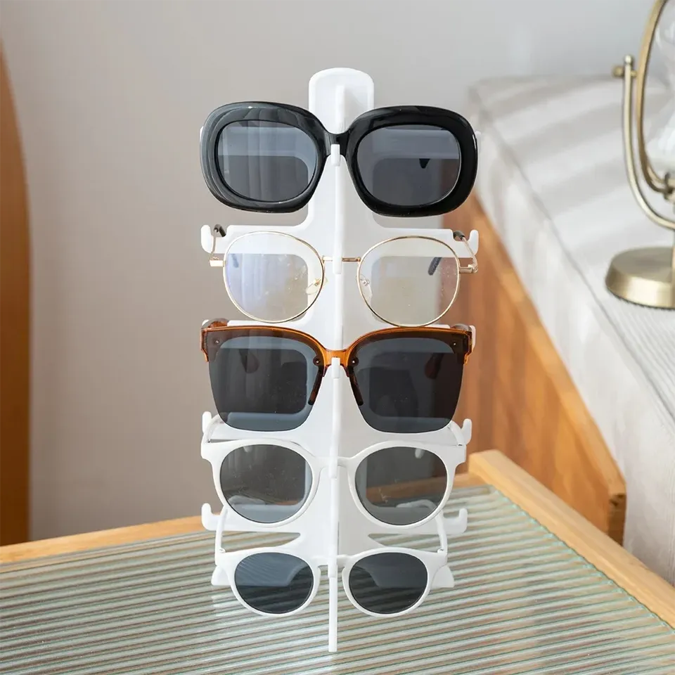 Colored Transparent Plastic Spectacle Frames Sunglasses Display Stands Sunglasses Display Stands Counter Display Stands
