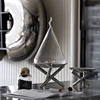 Modern Stainless Steel Glass Kitchen Hotel Table Sideboard Serving Tray Metal Tall Standing Cake Plate Storage Refreshment Tray 1