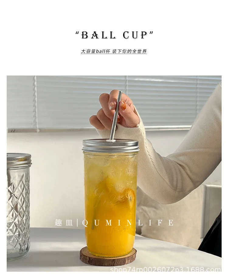 Portable Clear Glass Cup With Lid Ring And Straw Ideal For Cold Brew Iced Coffee  Cup And Wine From Nihaoliang, $18.04