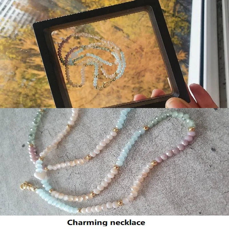 

Fashion Colorful Crystal Beads Shell Heart Necklace For Women Bohemian Alphabetic Pendant Pearl Necklaces Letter Jewelry Choker