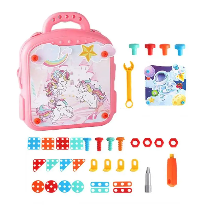 

Drill Puzzle Toy Creative Mosaic Drill Set STEM Toys Drill Puzzle Toy Building Toys Electric DIY Educational Learning Toys STEM