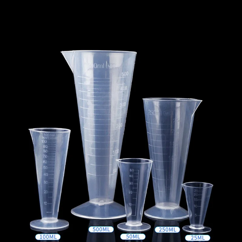 5 pcs/lot 500ml Capacity Clear graduated plastic Conica Measuring cup PP cylinder Plastic Beaker of Laboratory supplies