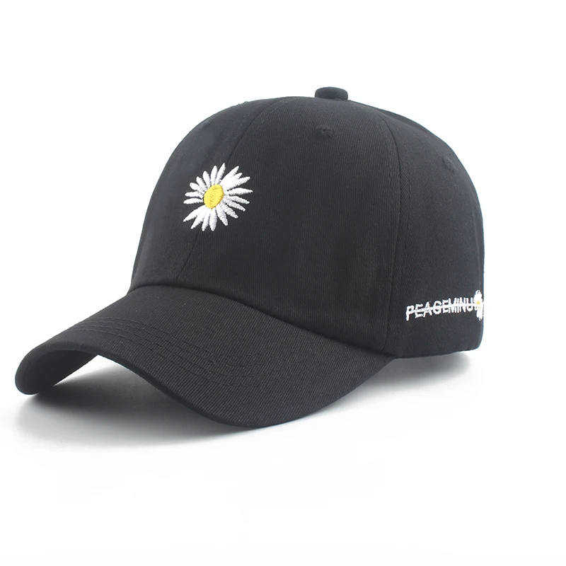 

2022 New Baseball Caps Women Daisy Flower Embroidery Summer Sun Hats Men Fashion Snapback Cap
