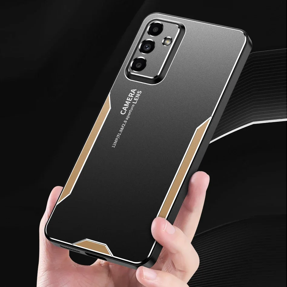Luxury Glossy Aluminum Metal Ice Feel Shockproof Rugged Case